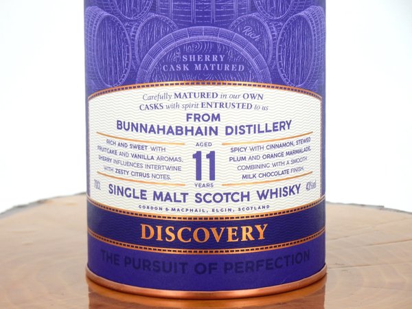 Bunnahabhain 11 Jahre Discovery Range Sherry 43% (Gordon & MacPhail)
