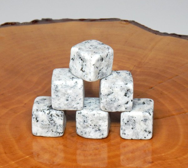 Whiskysteine, 6x, Kühlsteine aus Granit- Whisky ICE Cubes Stone, Gletscher Stein