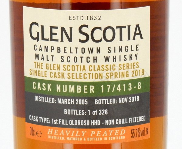 Glen Scotia Vintage 2005/2018 Spring 2019 Single Cask No. 17/413-8 Kirsch exklusiv 55,7%