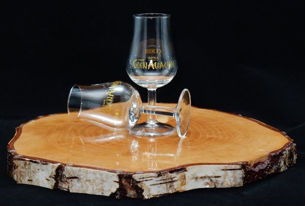 Whisky Nosingglas mit GlenAllachie Logo, Tulpe mit 2/4cl Eichstrich