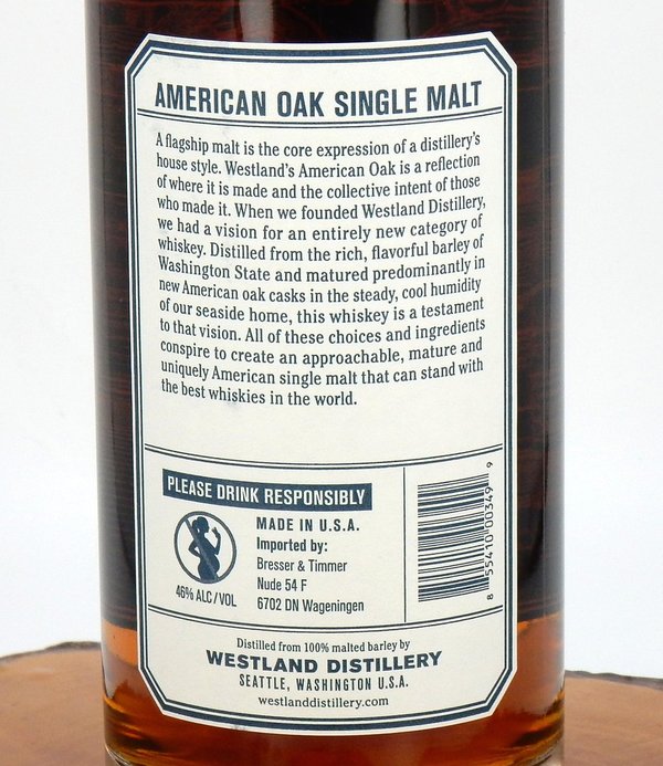 Westland American Oak Single Malt Whiskey 46% (USA)