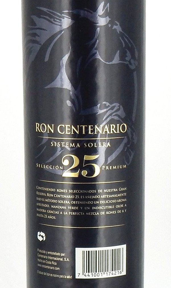 Centenario 25 Jahre Gran Reserva 40% (Rum)