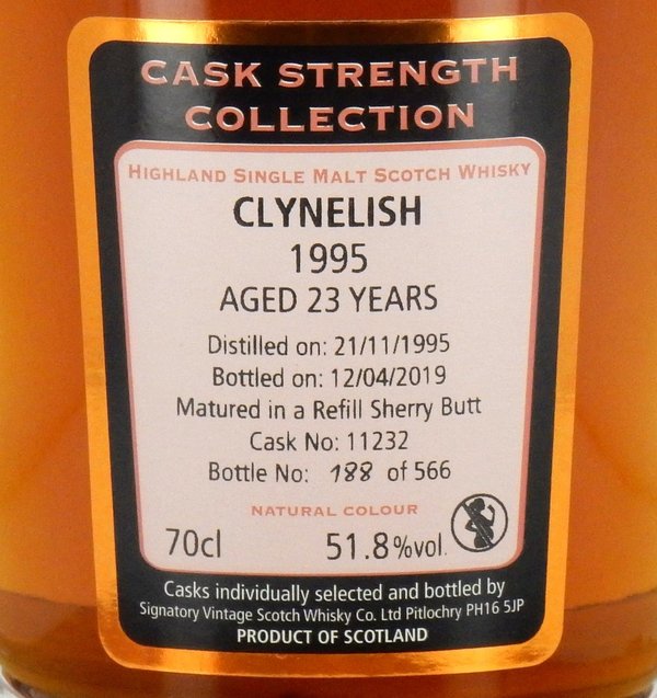 Clynelish 1995/2019 23 Jahre Cask Strength #11232 51,8% (Signatory Vintage)