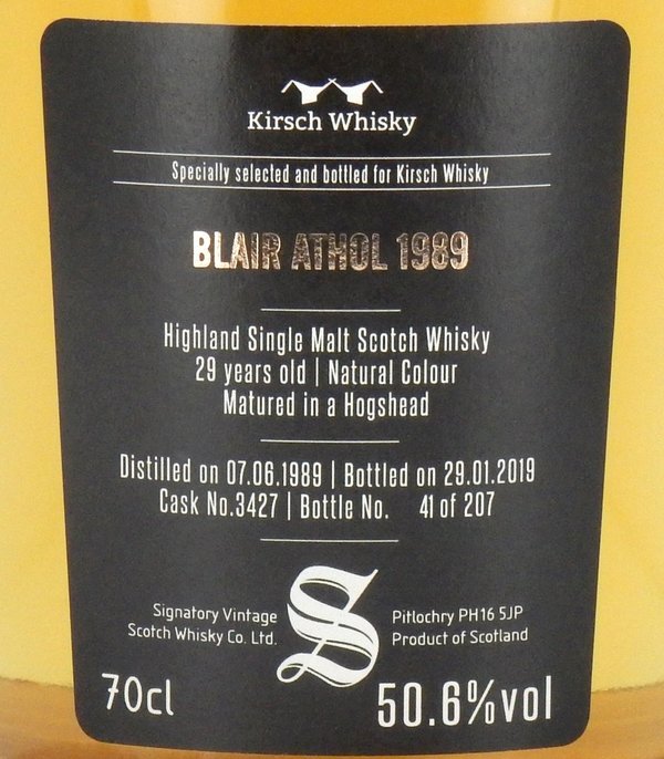 Blair Athol 1989/2019 Cask #3427 50,6% (Signatory Vintage)