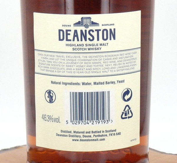 Deanston 2008/2018 10 Jahre Bordeaux Red Wine Cask Finish 46,3%
