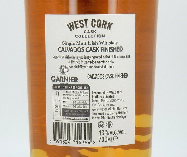 West Cork Single Malt Calvados Cask Finish Whiskey 43% (Irland / Irish Whiskey)