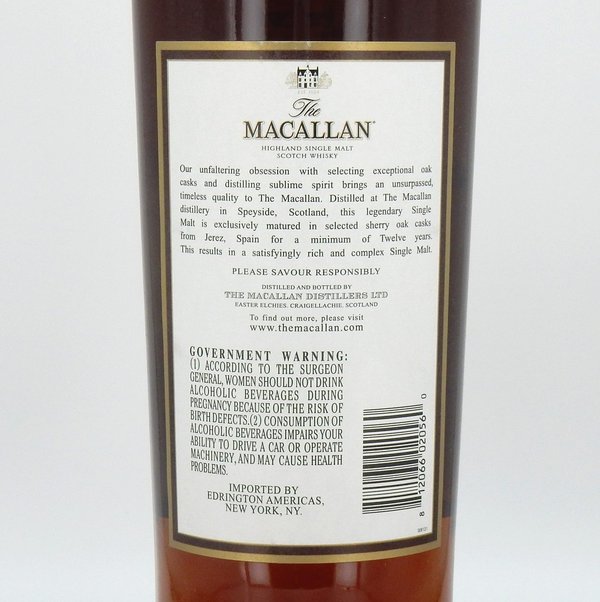 Macallan Sherryfass 12 Jahre 43% 1,75L Magnum (Alte Ausstattung bis 2018)