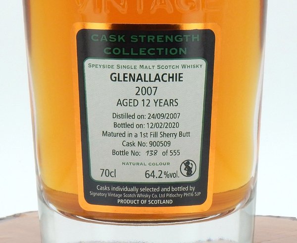 Glenallachie 2007/2020 1st Fill Sherry Butt #900509 64,2% (Signatory Vintage)
