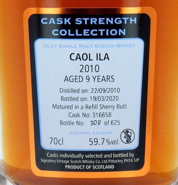 Caol Ila 2010/2020 Cask Strength Sherry Butt #316658 59,7% (Signatory Vintage)