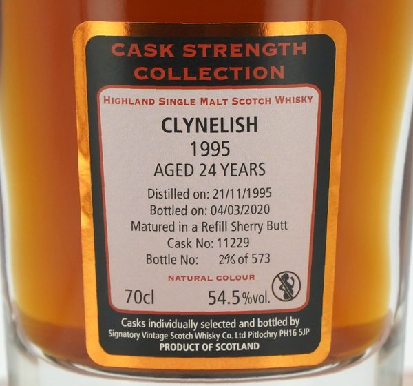 Clynelish 1995/2020 24 Jahre Cask Strength #11229 54,5% (Signatory Vintage)