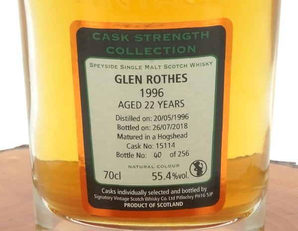 Glenrothes 1996/2018 22 Jahre #15114 55,4% (Signatory Vintage)