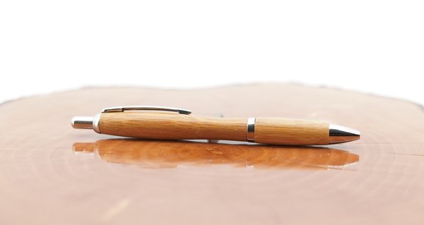 Naturholz Kugelschreiber aus Bambus, Stift mit Whisky Erlebnis Logo (Öko)