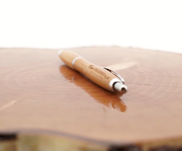 Naturholz Kugelschreiber aus Bambus, Stift mit Whisky Erlebnis Logo (Öko)