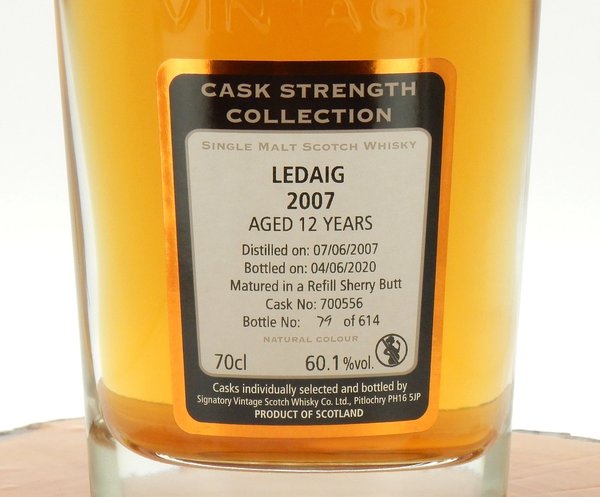 Ledaig 2007/2020 12 Jahre Sherry Butt Cask Strength #700556 60,1% (Signatory Vintage)