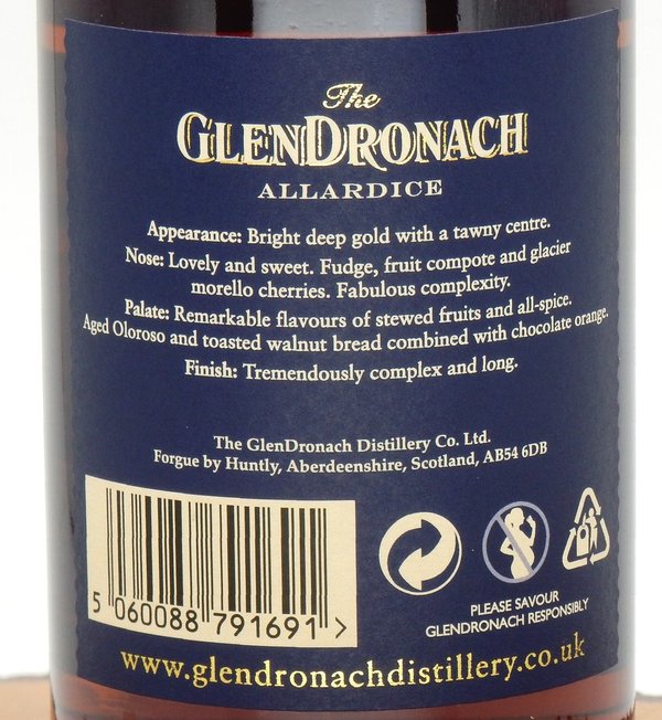 Glendronach 18 Jahre Allardice 46% (2019/LN11496)
