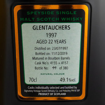 Glentauchers 1997/2019 22 Jahre Cask # 4155+4157 49,1% (Signatory Vintage)