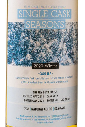 Caol Ila 2011/2021 Single Cask Seasons Winter 2020 #2 52,6% (Signatory Vintage)