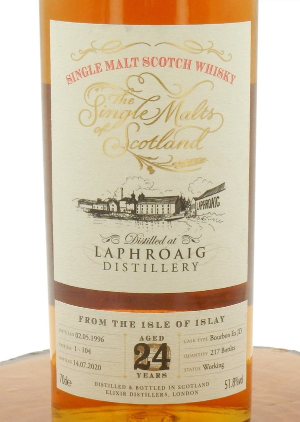 Laphroaig 1996/2020 24 Jahre Cask #1-104 Single Malts of Scotland 51,8% (Elixir Distillers)