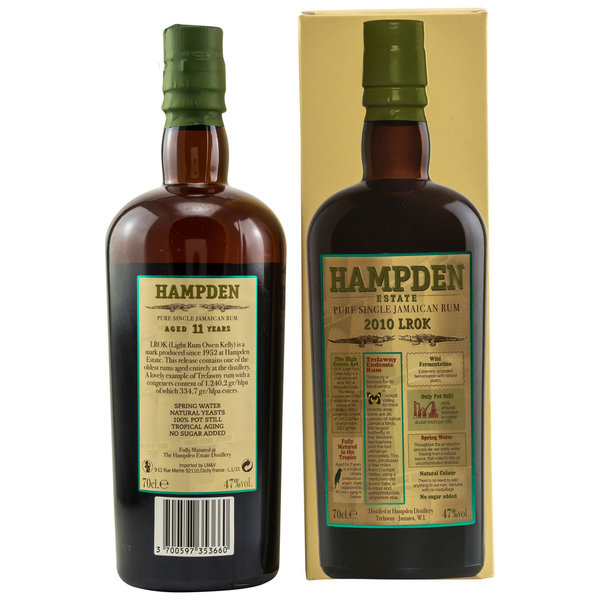 Hampden 2010 LROK Trelawny Pure Single Jamaican Rum 47% (Rum)