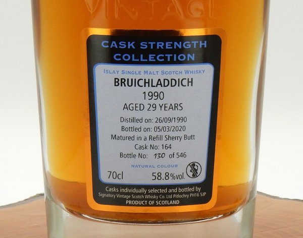 Bruichladdich 1990/2020 29 Jahre Cask Strength #164 58,8% (Signatory Vintage)