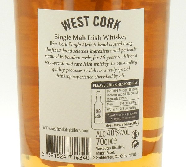 West Cork 16 Jahre Single Malt 40% (Irland / Irish Whiskey)