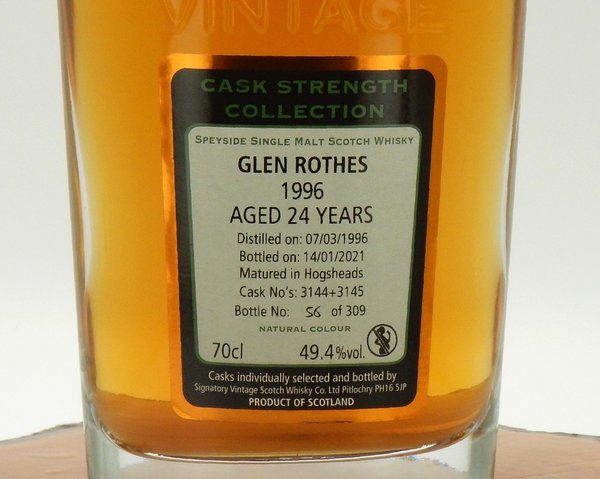 Glenrothes 1996/2021 24 Jahre #3144+3145 49,4% (Signatory Vintage)