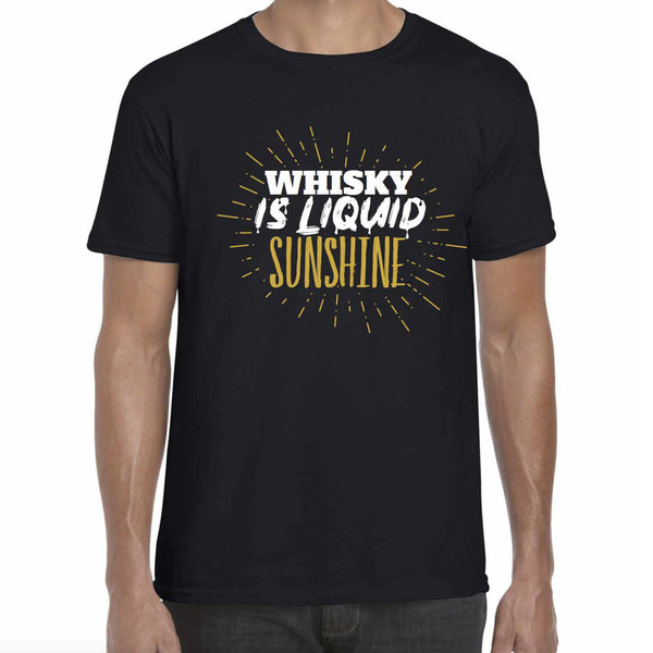 T-Shirt Whisky is liquid Sunshine S-3XL, schwarz (Zubehör/Bekleidung)