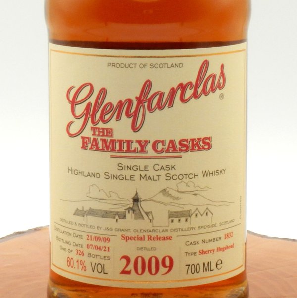Glenfarclas 2009/2021 Vintage 1st Fill Sherry Hogshead #1832 Family Casks 60,1%