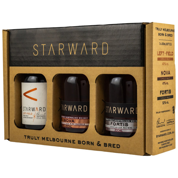 Starward  3-teiliges Whisky Probier-Set Australian Whisky 3x 0,2l (Miniatur/Sortiment/Set)