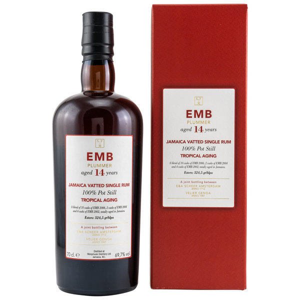 EMB Plummer 14 Jahre - Tropical Aging Scheer Velier Main Jamaica Vatted Single Rum 69,7% (Rum)