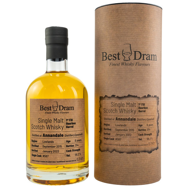Annandale 2015/2021 1st Fill Sauternes Peated #571 57,1% (Best Dram)