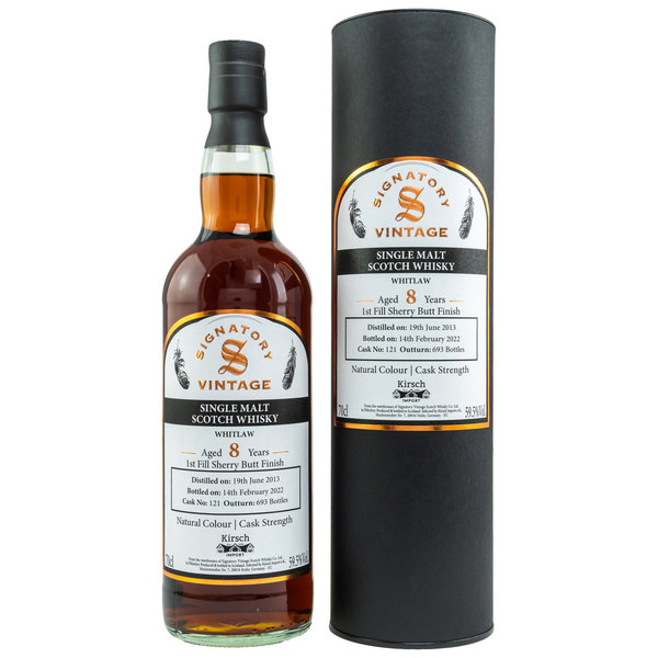 Whitlaw 2013/2022 8 Jahre 1st Fill Sherry Butt #121 59,5% (Signatory Vintage)