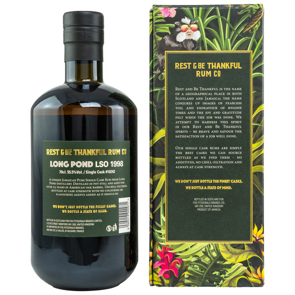 Rest & Be Thankful - Long Pond 1998 Jamaican Rum 55,5% (Kirsch Import Exclusive/Rum)