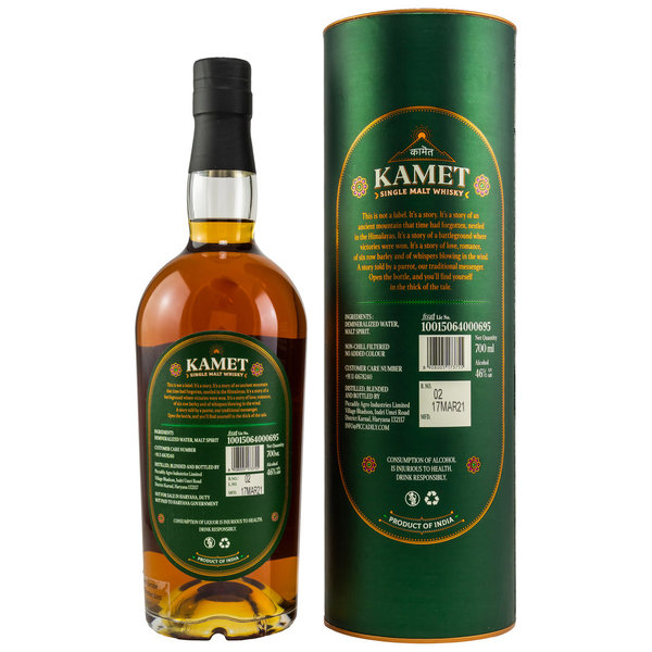 Kamet Indian Single Malt Whisky 46 % (Indien)