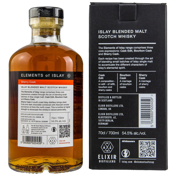 Elements of Islay Sherry Cask - Islay Blended Malt Scotch Whisky 54,5% 0,7L (Elixir Distillers)