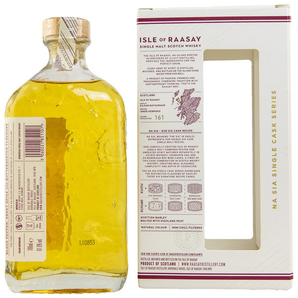 Isle of Raasay Unpeated 1st Fill Rye Whiskey Cask 19/245 61,6% (2022)