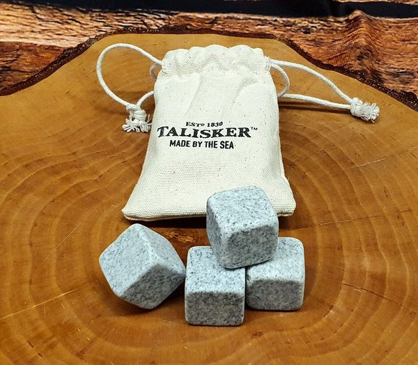 Talisker Whiskysteine, 4x, Kühlsteine aus Granit, ICE Cubes Stone, Gletscher (Zubehör/Diageo)