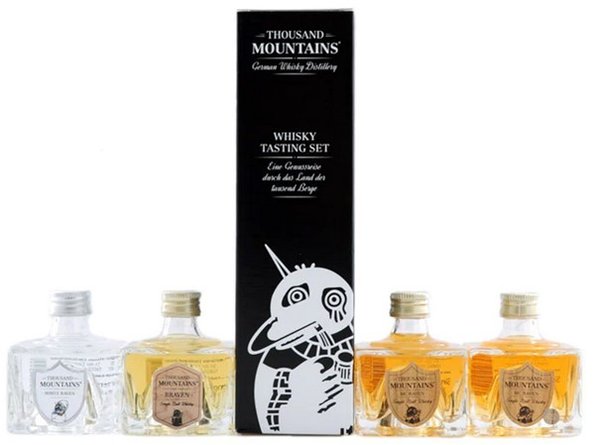 Thousand Mountains Whisky Tasting Set - 4x0,04 Liter (Sauerländer Edelbrennerei) (Miniatur/Set)